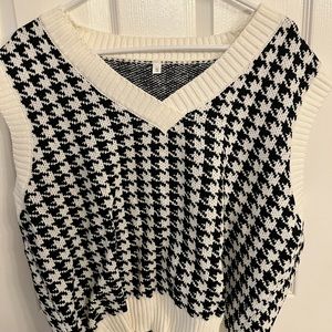Shein Oversized Houndstooth Sweater Vest